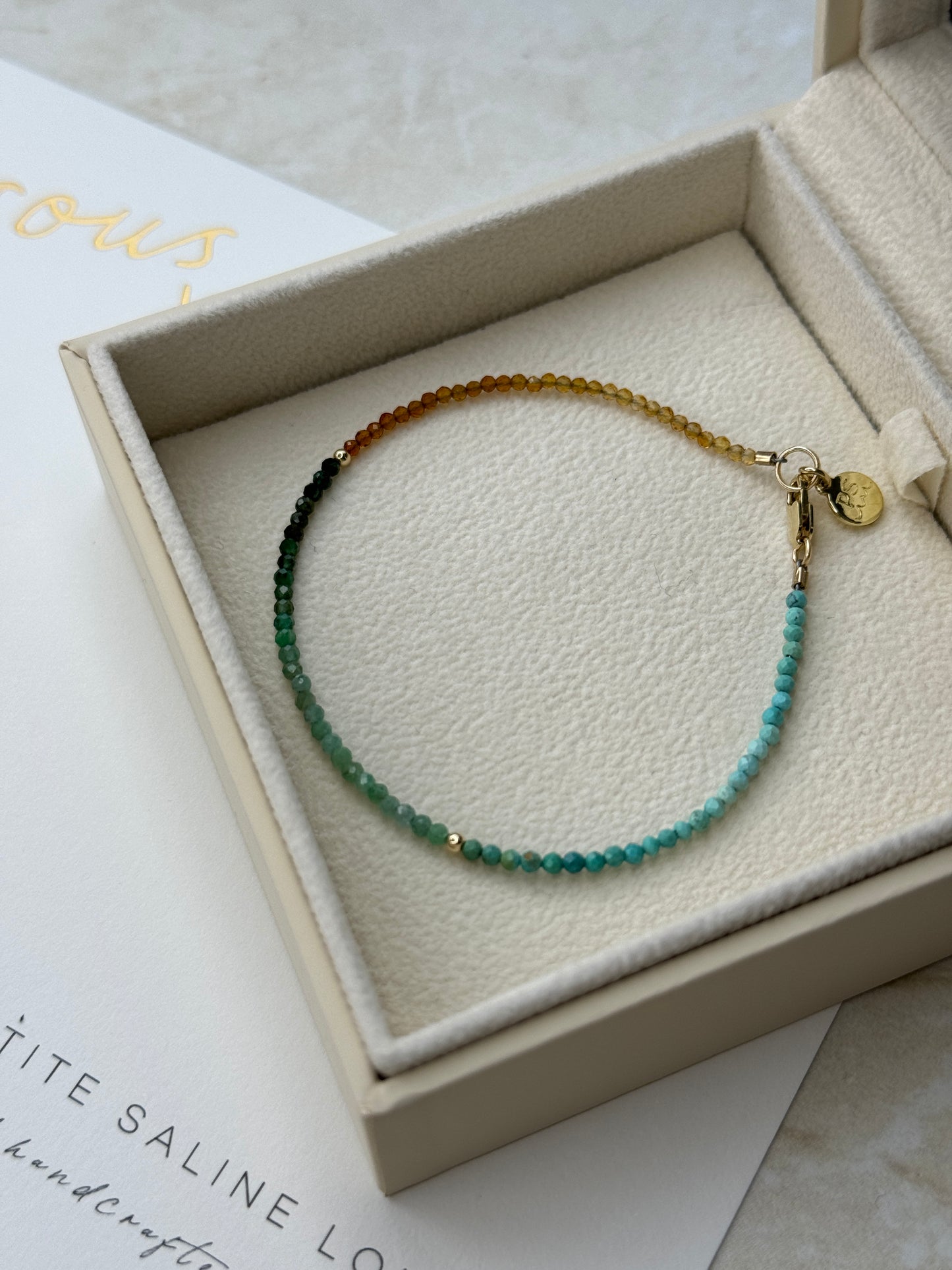 Birthstone 14-Karat Gold Beaded Bracelet